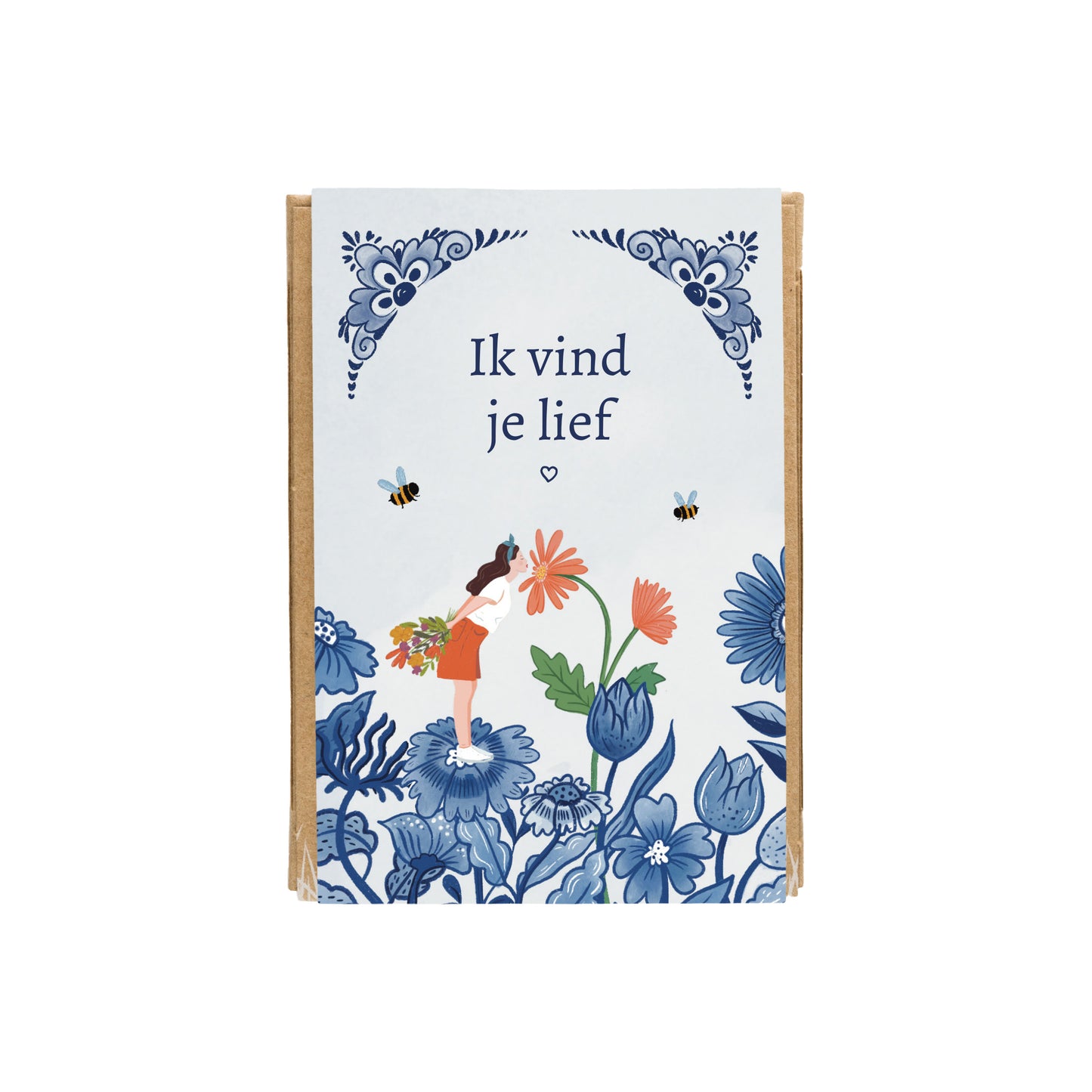 Gift Box Mini met 4 zaadbommetjes - Delft Blue Kisses