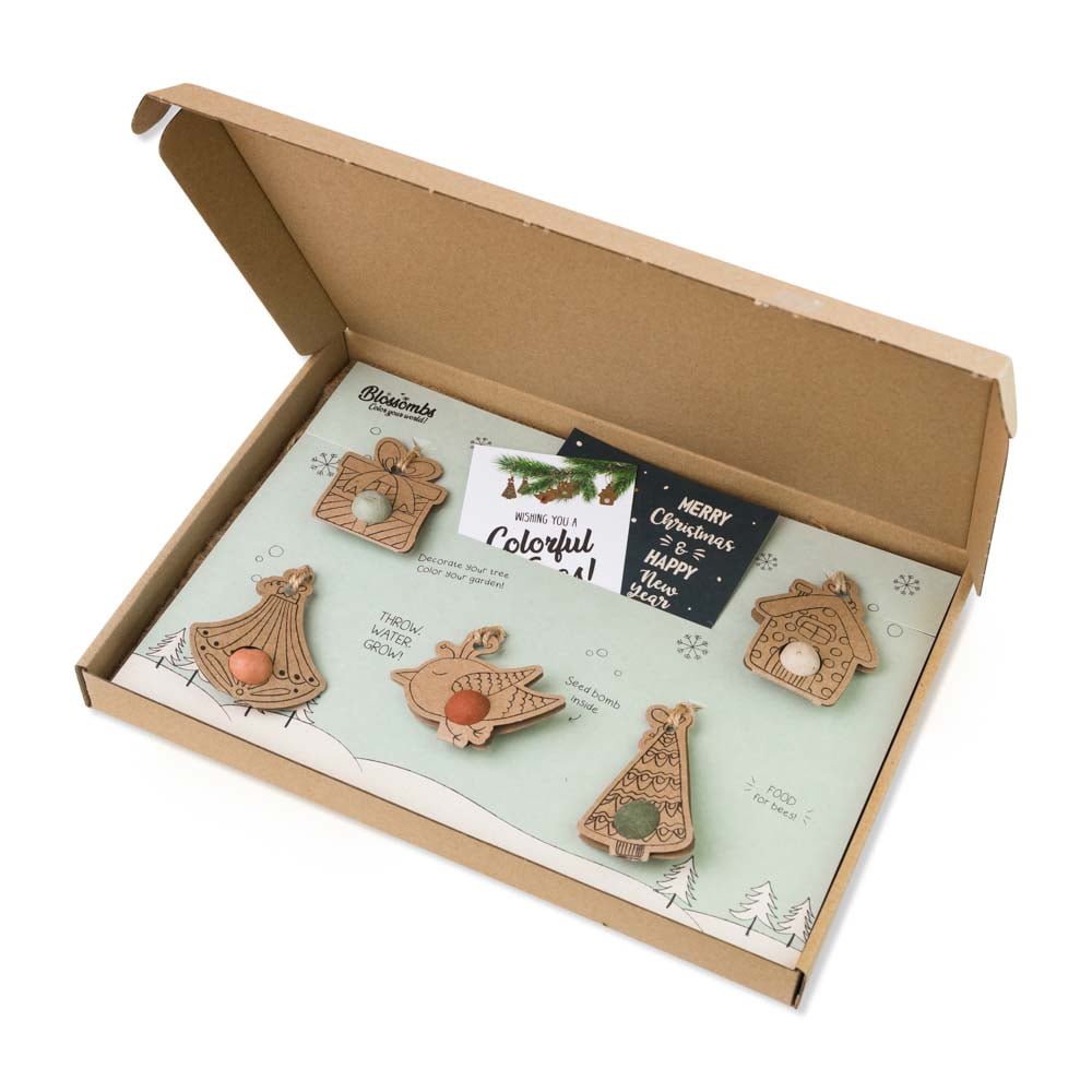 Gift Box Kersthangers set van 5